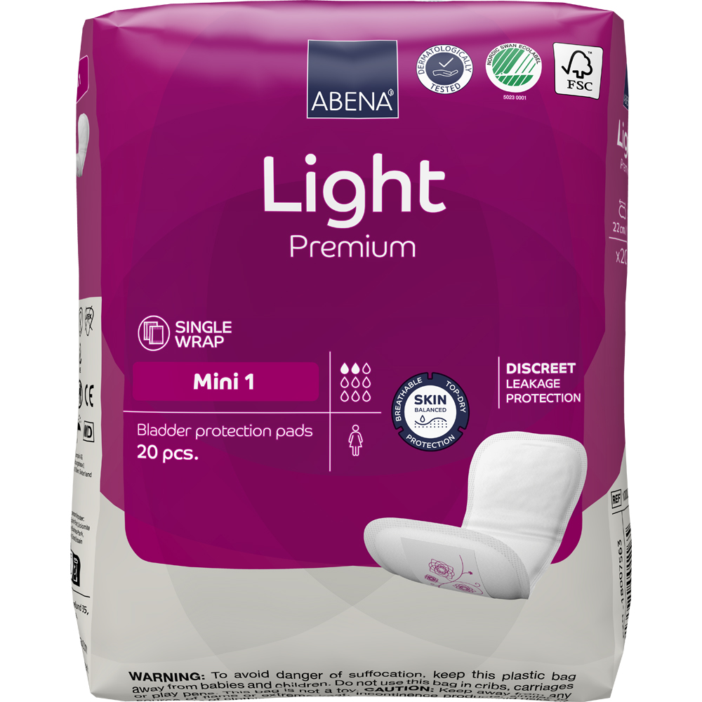 Abena Light Mini 1, 22-10cm Shaped Pads