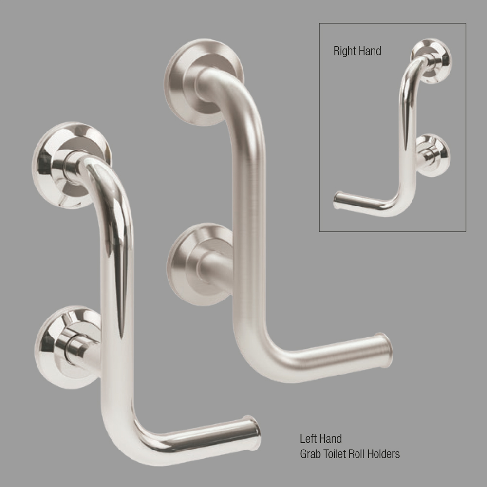 Bathex Grab Toilet Roll Holder | Safe & Practical Bathroom Aid | Elegant Accessories | Buy Now | Easy Care Systems