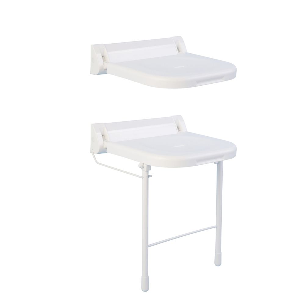 Bathex Wall-Mounted Shower Seat with Drop-Down Legs | Bathroom Wetroom Carehome Accessories | Buy Now | Easy Care Systems