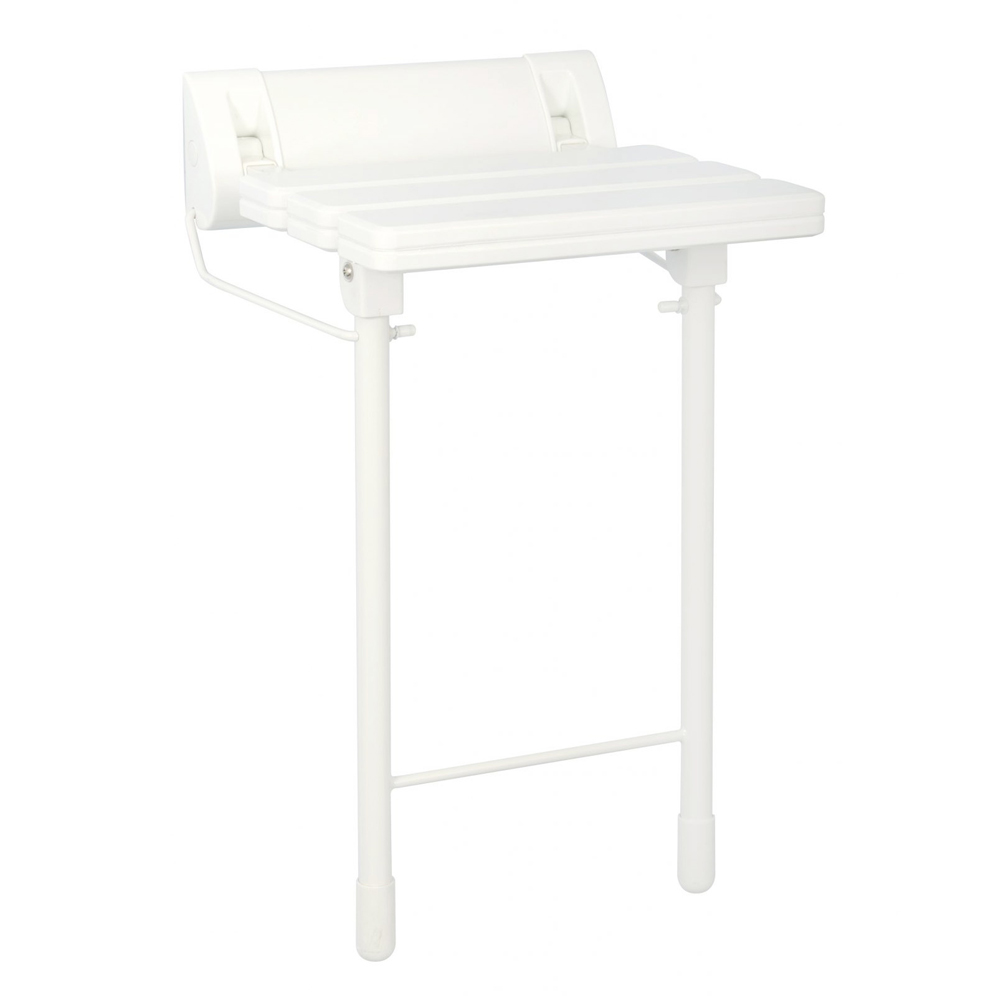 Bathex Plastic Slatted Shower Seat with dorpdownleg | Bathroom Wetroom CareHome | Elderly Disabled | Buy Now | Uk | Easy Care Systems