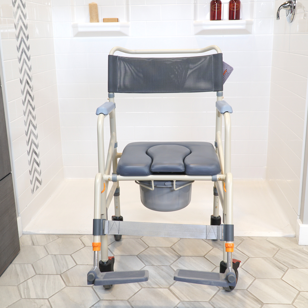 Folding shower commode chair for travel | Lightweight portable shower chair with wheels | Best travel shower commode chair Near Me UK Buy Now
