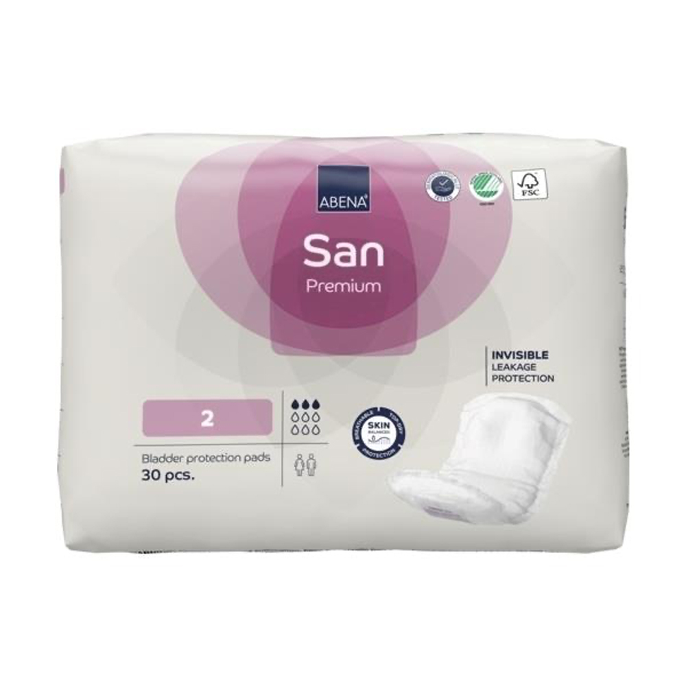 Abena San 2 Premium, 10-26cm  For Light to Moderate Incontinence Shaped Pad