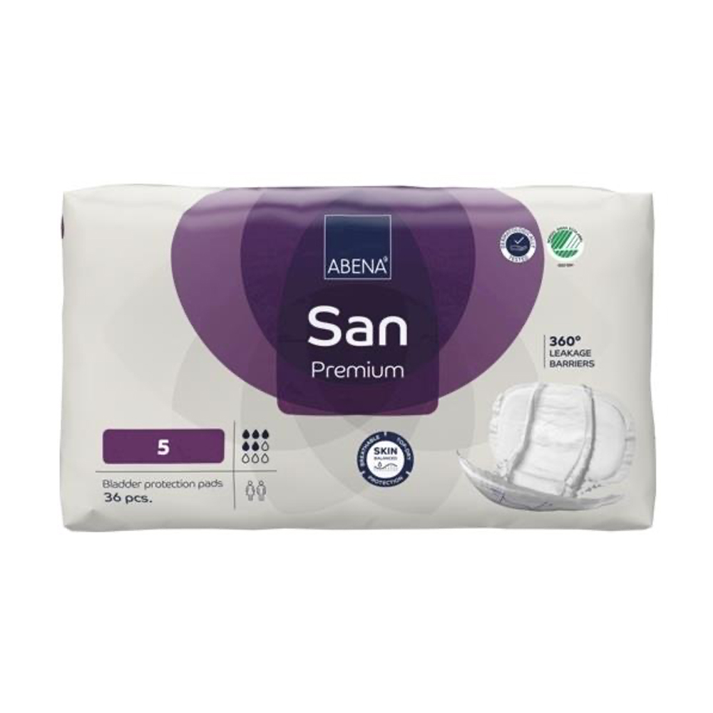 Abena San 5 Premium, 28-54cm - For Moderate to Heavy Incontinence Shaped Pad