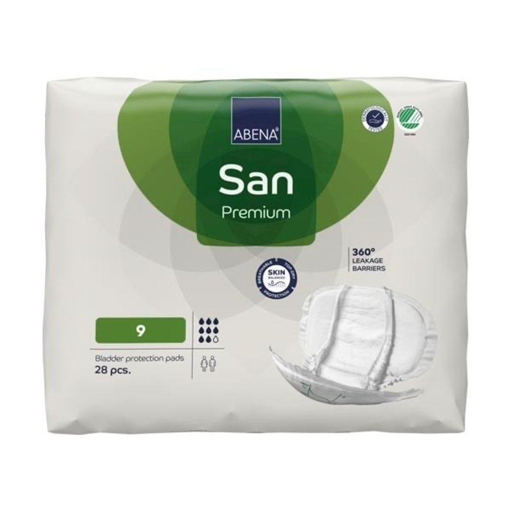 Abena San 9 Premium, 37-73cm - For Moderate to Heavy Incontinence Shaped Pad
