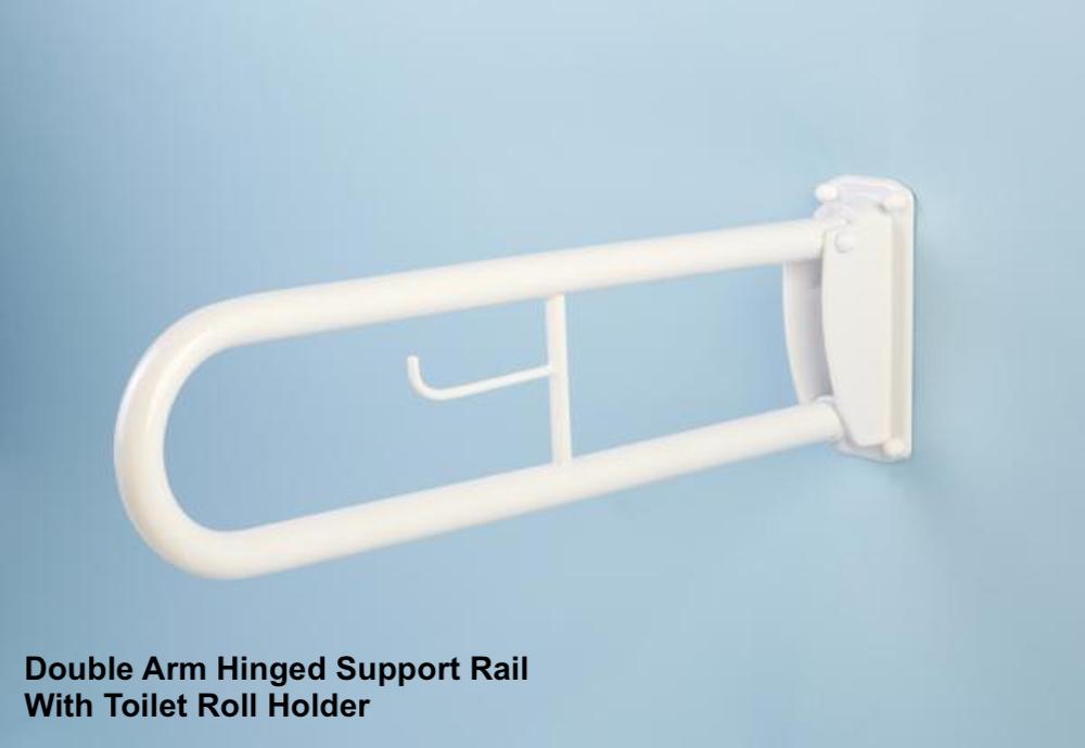 Bathex | Double Arm Hinged Support Rail/Handle/Bar | Toilet/Shower | Elderly Disabled | Buy Now | Order Online UK | Near Me | Easy Care Systems