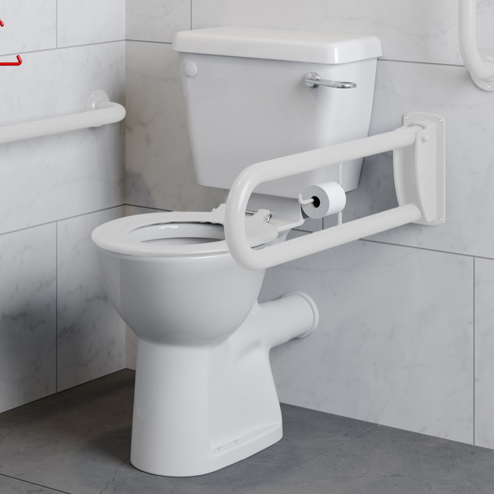 Bathex | Double Arm Hinged Support Rail/Handle/Bar | Toilet/Shower | Elderly Disabled | Buy Now | Order Online UK | Near Me | Easy Care Systems