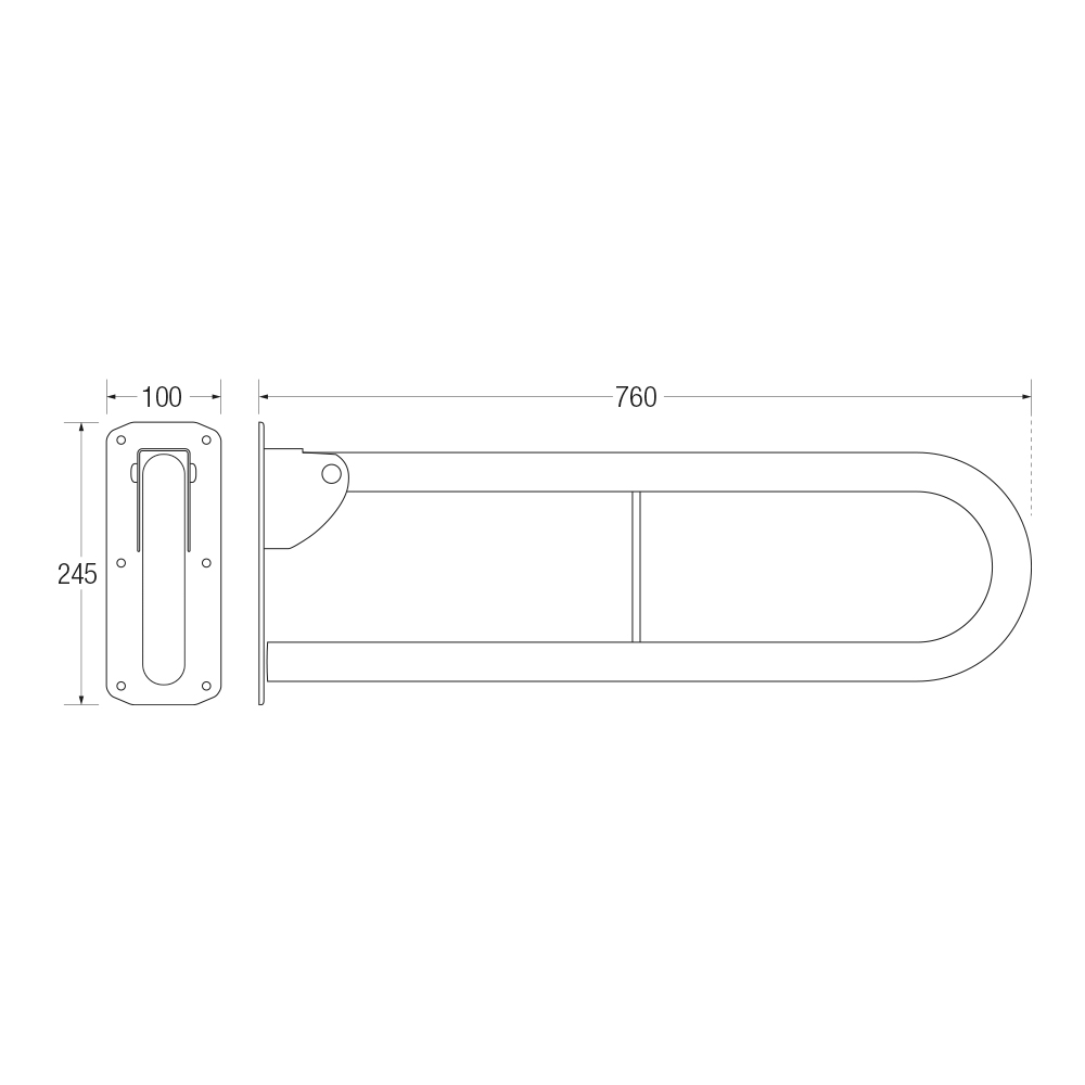Bathex | Friction Double Arm Hinged Support Rail/Bar/Handle | Buy Now | Order Online | Disabled Elderly Bathroom Wetroom UK | Near Me | Easy Care Systems