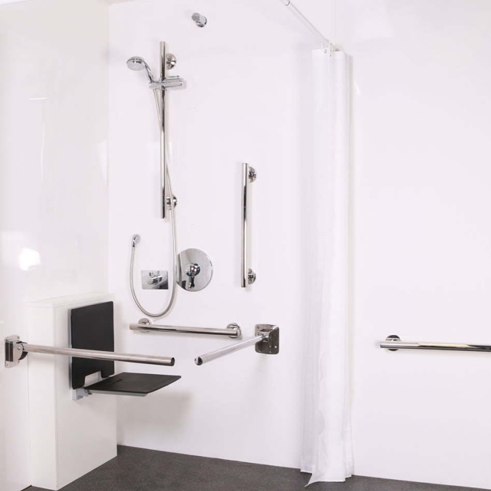 Bathex | Friction Single Arm Hinged Support Rail/Bar/Handle | Disabled Elderly Bathroom Wetroom Showering | Buy Now Order Online UK | Near Me | Easy Care Systems