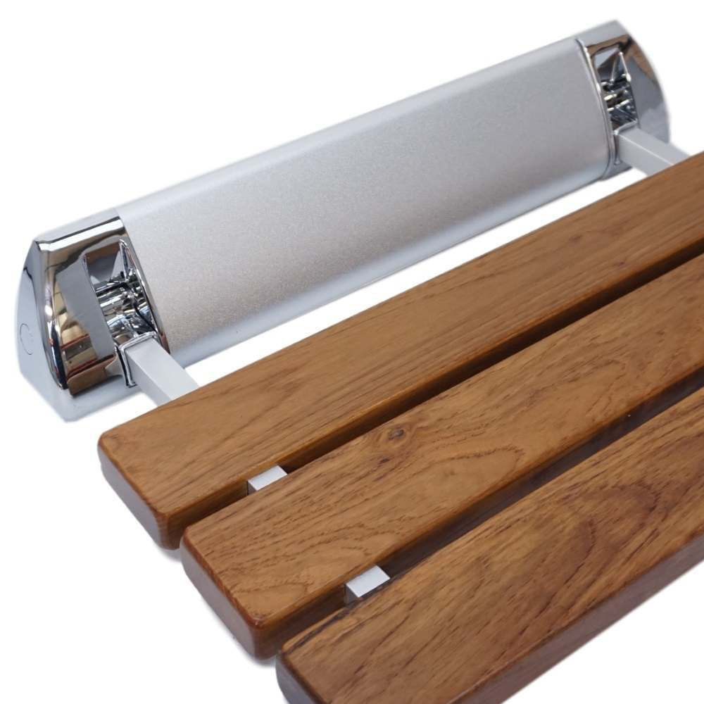 Bathex Friction Shower Seat – Durable Foldable Shower Chair | Stainless Steel Wood | Buy Now | UK Near Me | Bathroom Wetroom CareHome | Easy Care Systems