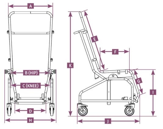 Orchid Medicare | Modern Bariatric Shower Cradle Chair | Tilt in Space | Technical Orchid Medicare | Modern Bariatric Shower Cradle Chair | Tilt in Space | Technical
