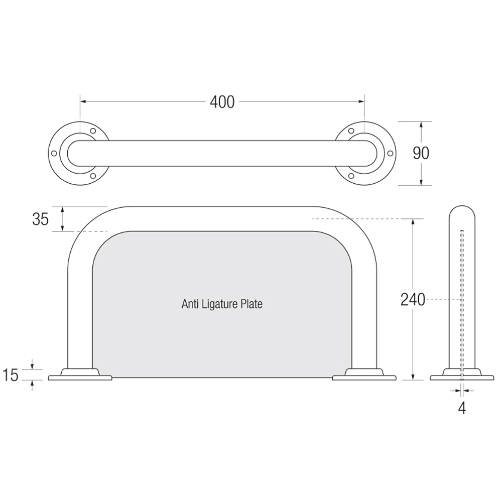 Bathex Anti-Ligature Back Rest Rail | Secure Support for Care & Mental Health Facilities | Buy Order Near me | Easy Care Systems