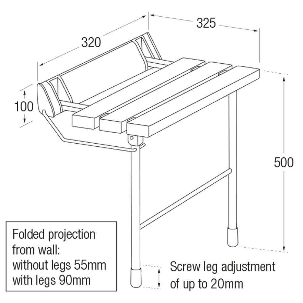 Bathex Plastic Slatted Shower Seat with dorpdownleg | Bathroom Wetroom CareHome | Elderly Disabled | Buy Now | Uk | Easy Care Systems