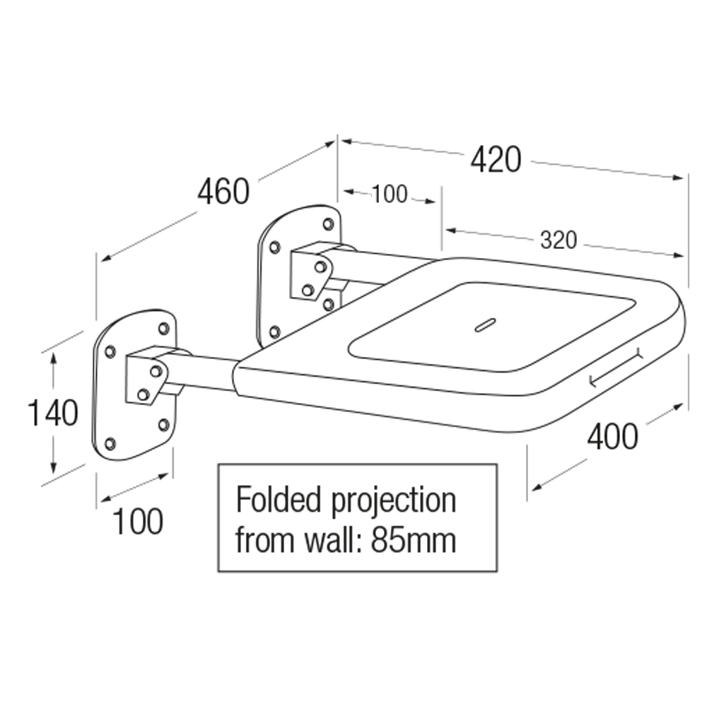 Bathex Stainless Steel Folding Shower Seat-Chair | Elderly Disabled | Bathroom Wetroom Carehome | Buy Now | UK | Easy Care Systems