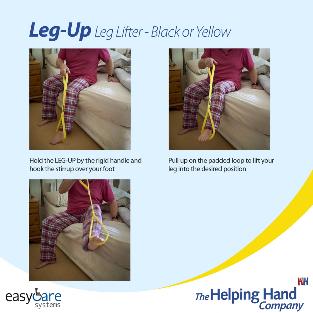 Its important to keep your feet and legs elevated for blood flow. The Helping Hand Leg lifter and thigh lifter can help with this.
