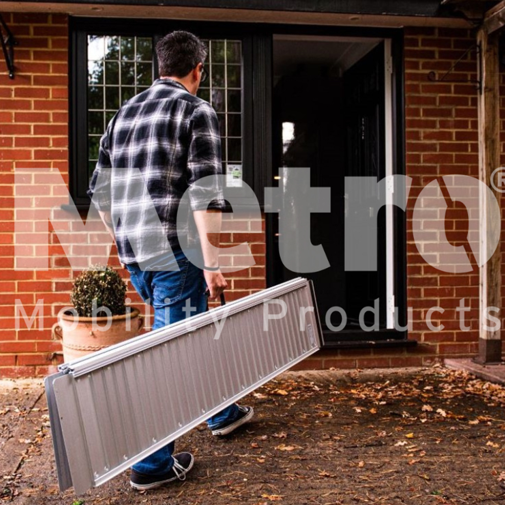 Enable Access | Metro Portable Folding Aluminium Ramp | Portable Folding Economy Contract Disabled Elderly Wheelchair Ramps | Vehicle Access | Accessibility for Steps/Stairs/Wood/Door Level | Buy Order Online | Easy Care Systems