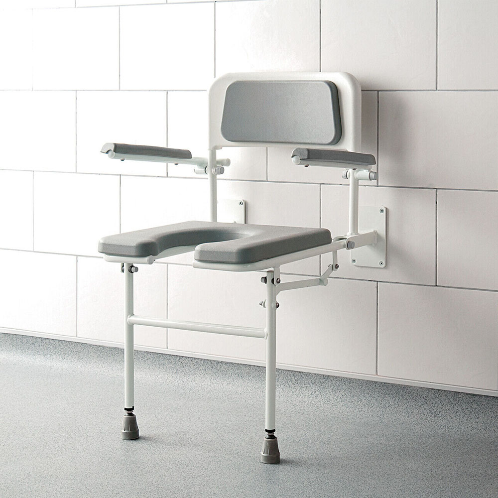 Impey Padded Fold Down Shower Seat with Horseshoe Opening