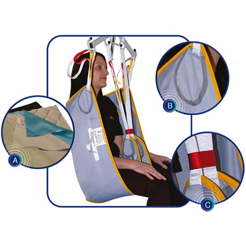 Mackworth Oak Universal Super Soft with headsupport | Hoist Sling for Transfer & lifitng | Uk Supplier | Buy Order Now | Manage at carehome - hospital | Disabled - Elderly | Easy Care Systems