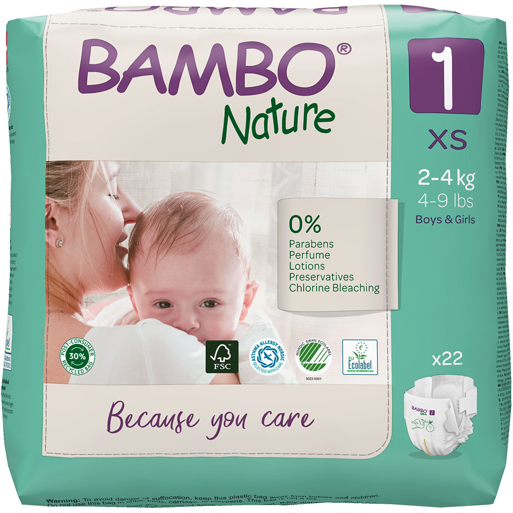 Abena Size 1 Newborn  Bambo Nature Nappy  2-4kg