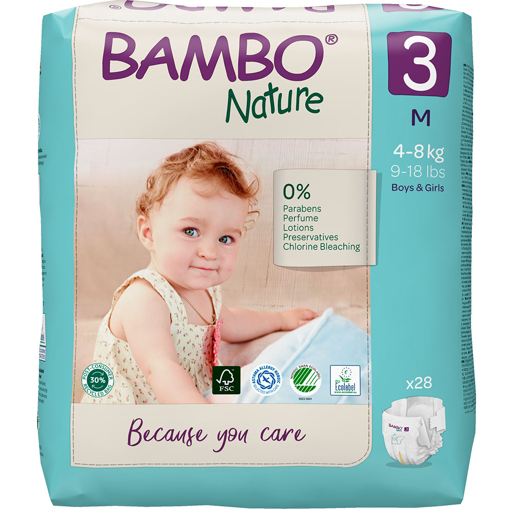 Abena Bambo Nature Nappy Size 3 Midi 5-9kg