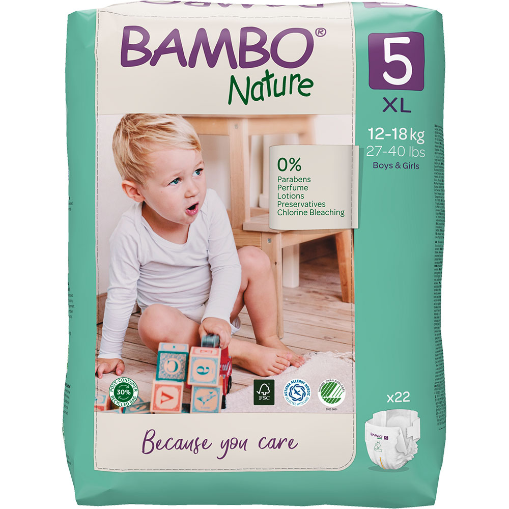 Abena Bambo Nature Nappy Size 5 Junior 12-22kg