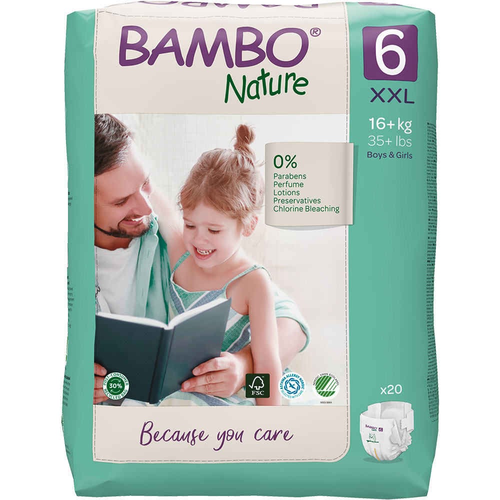 Abena Bambo Nature Nappy Size 6 XL Plus 16-30kg