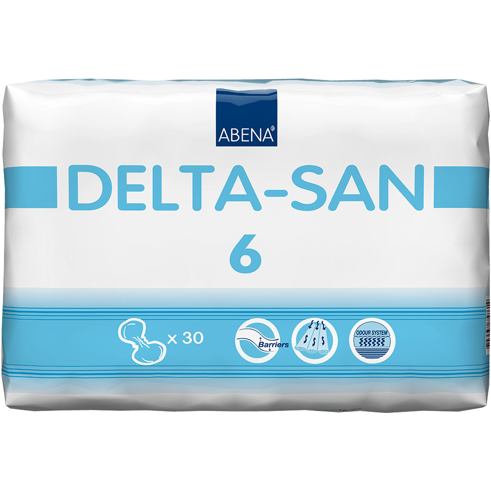 Abena Abri Delta-San 6, 30-63cm, Anatomically Shaped Pads