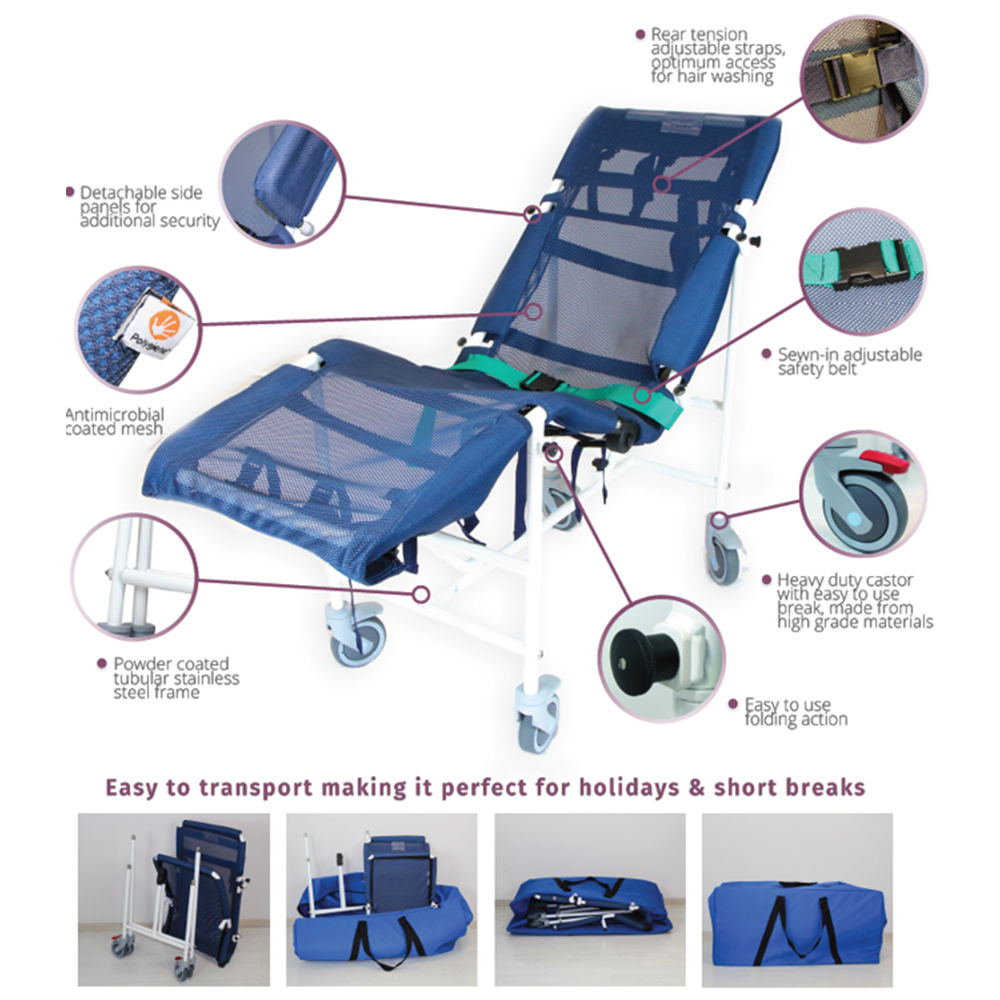 ORMSC01 Orchid Medicare | Voyager Travel Shower Cradle | Best Product | Disabled & Elderly | Showering Toileting Aid | UK made | Buy Order Online | Easy Care Systems