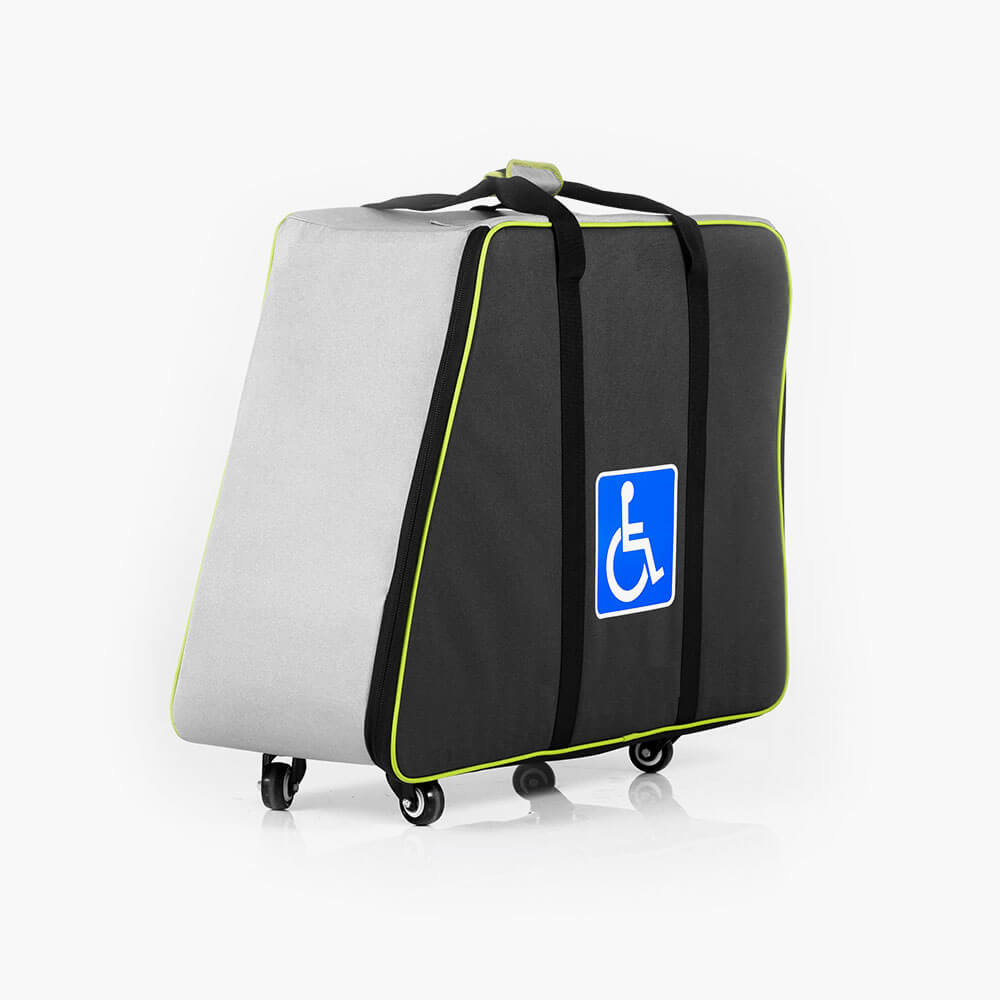 Luggage bag store with chair